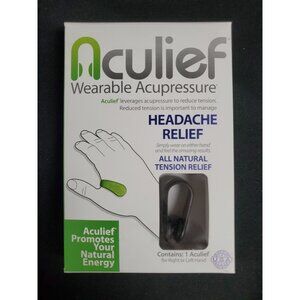 Aculief Natural Acupressure Headache Migraine Tension Relief Wearable Black NEW